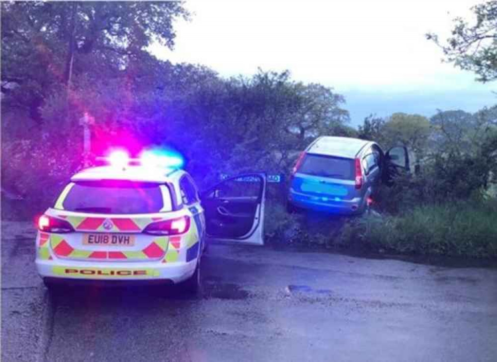 The Fiesta crashed and the driver ran off, prompting a pursuit