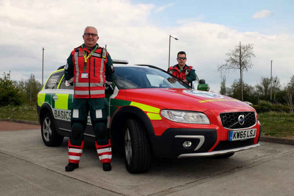 BASICS Essex Car with two of the volunteers: Paul Gates (left) and Dr Mark Tehan, pre-hospital Doctor (right)