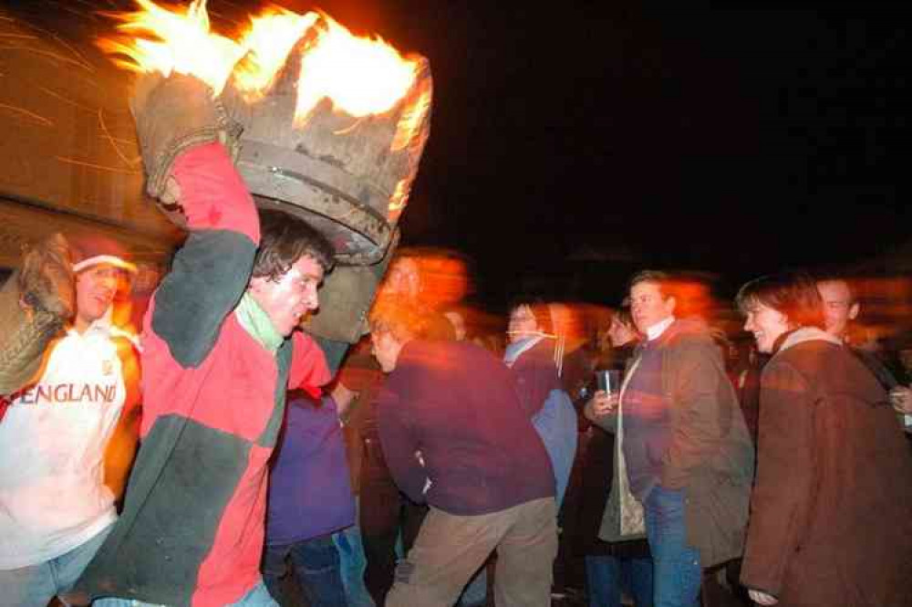 Ottery St Mary's Flaming Tar Barrels event takes place every November. Picture courtesy of Simon Davis.