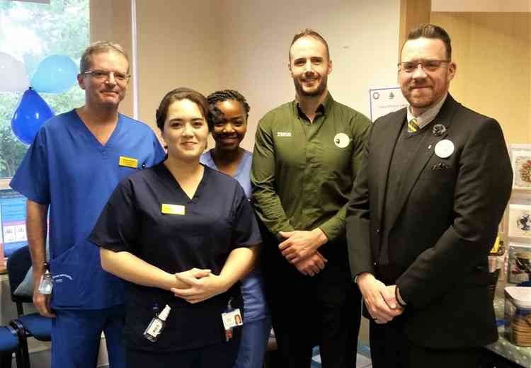 Tesco staff meet the nursing team.