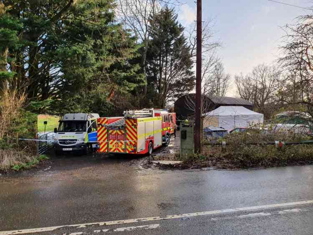 The crime scene in Newton Poppleford.