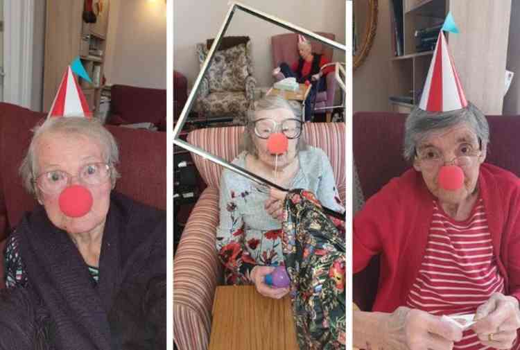 Residents at Honiton Manor Nursing Home enjoy dressing up for Circus Day