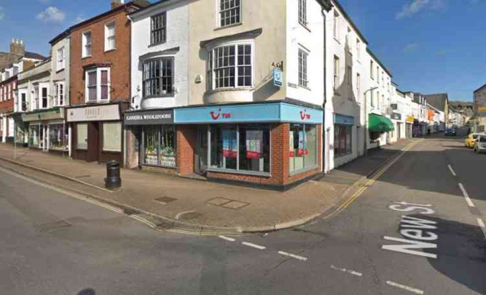 Honiton's TUI store on the High Street. Image courtesy of Google.