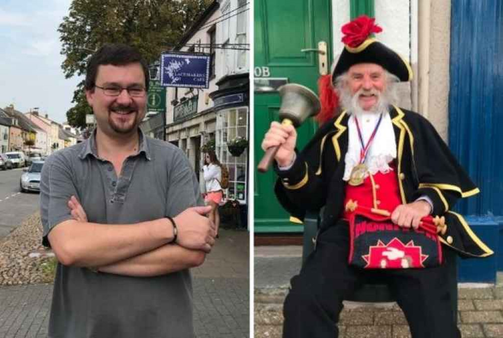 (L-R) Terry Darrant and Honiton Town Cryer, Dave Retter