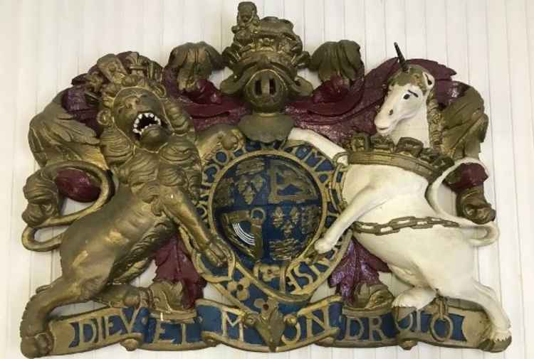 The Ministery of Justice Crest left over from when the building was a Magistrates' Court