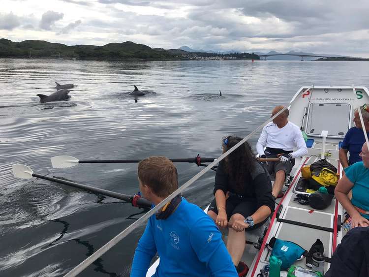 Dolphins as the team approached Skye Bridge (Credit: Jo Fawkes)