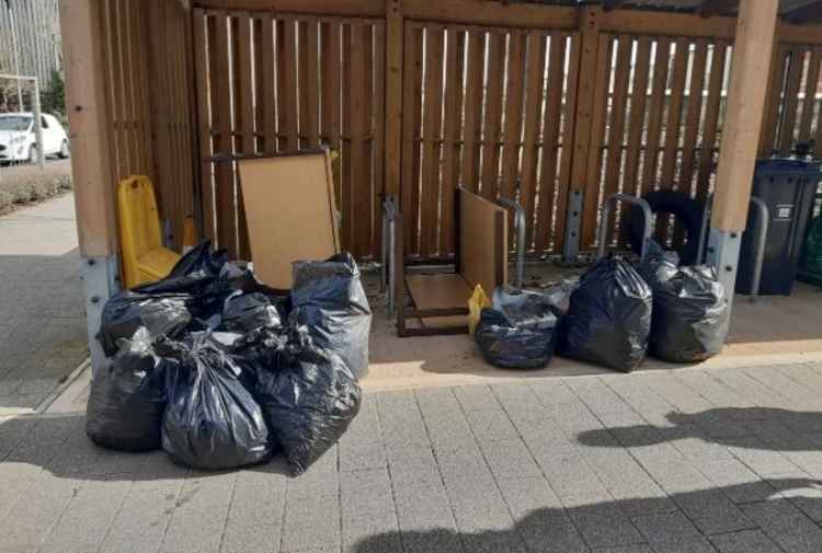 Bags collected on a group litter pick