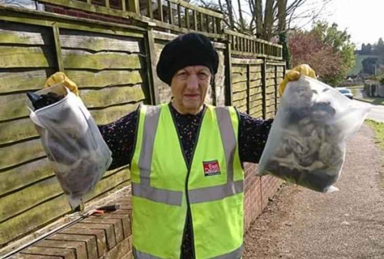 Wendy Carton showing her haul