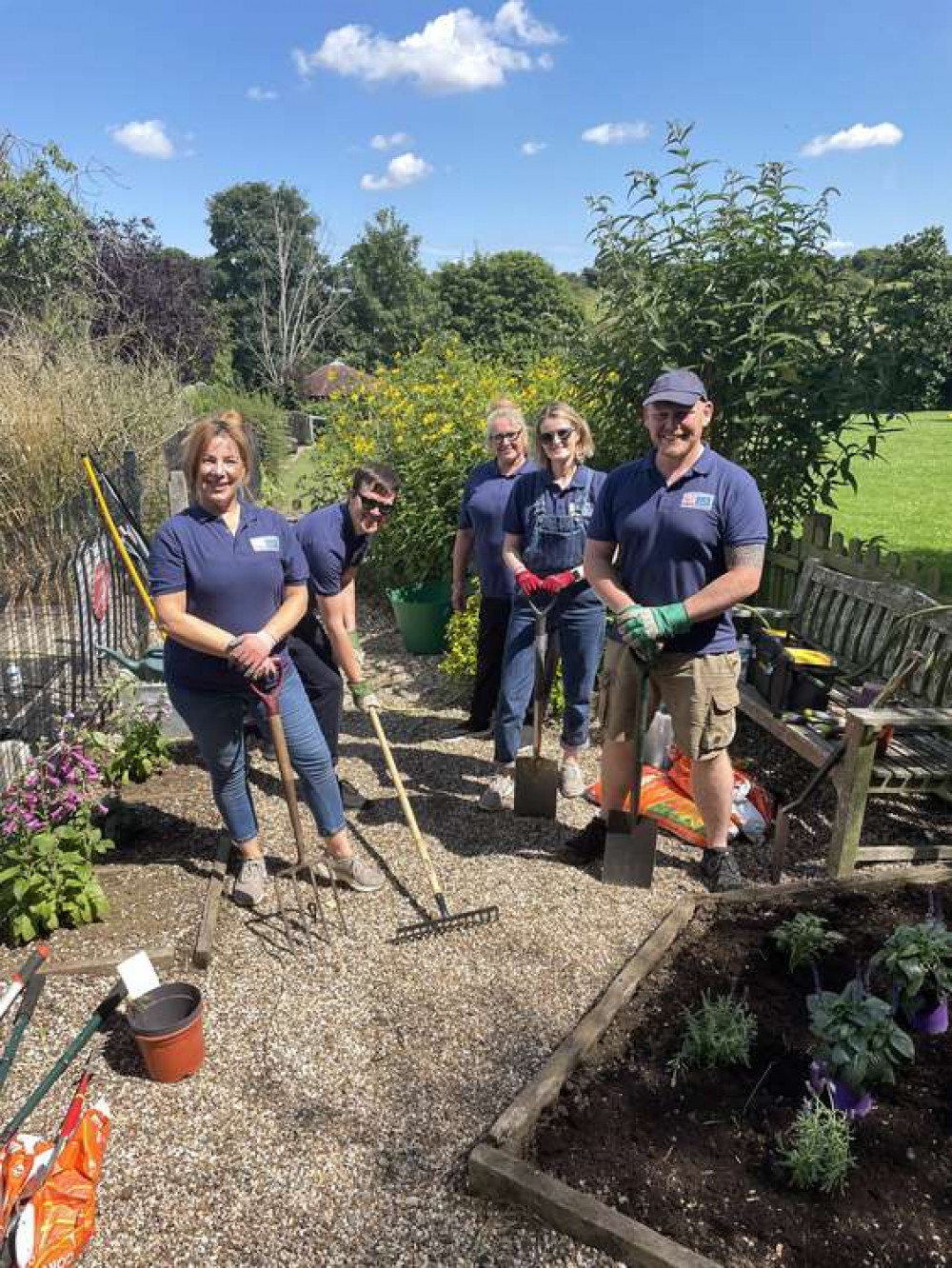 Bradwell B volunteers helping out in the primary school garden