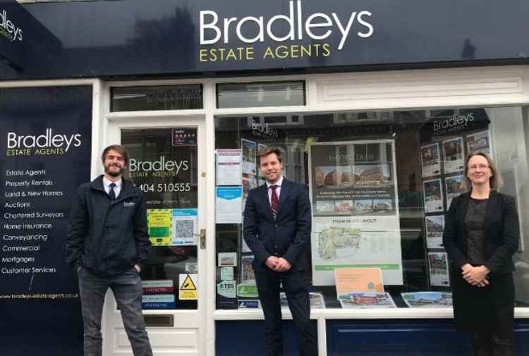 Team at Honiton Bradleys. Pictured (L-R): Joe Keep, Piers Born and Lisa Rayner