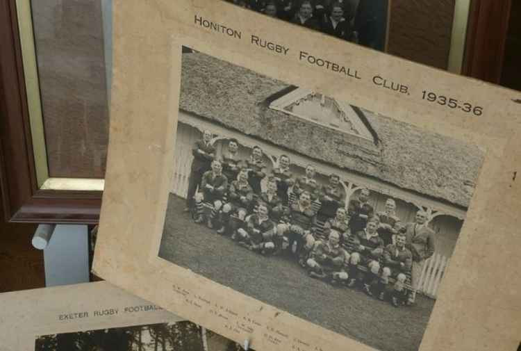 Honiton RFC and Exeter RFC photos and medal from the 1930s