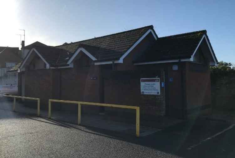 Public toilets in Lace Walk car park in Honiton