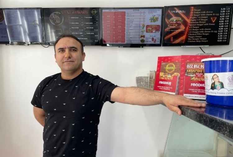 Business owner, Saban Ali Oflaz in newly Honiton Kebab and Pizza House