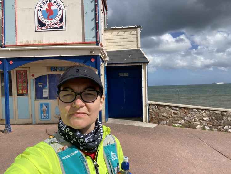 Kelly is seen here in Teignmouth, starting the 17-mile final run