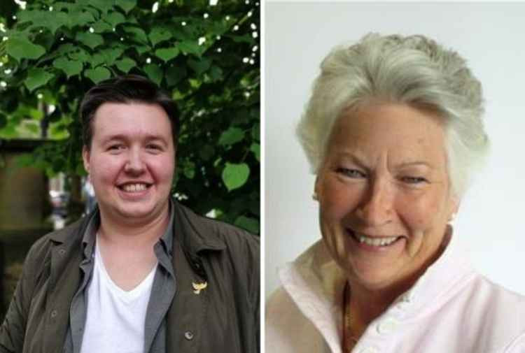 Pictured (L-R): Cllr Luke Jeffery, formerly of Honiton St Michaels ward and Cllr Susie Bond formerly of Fenton ward