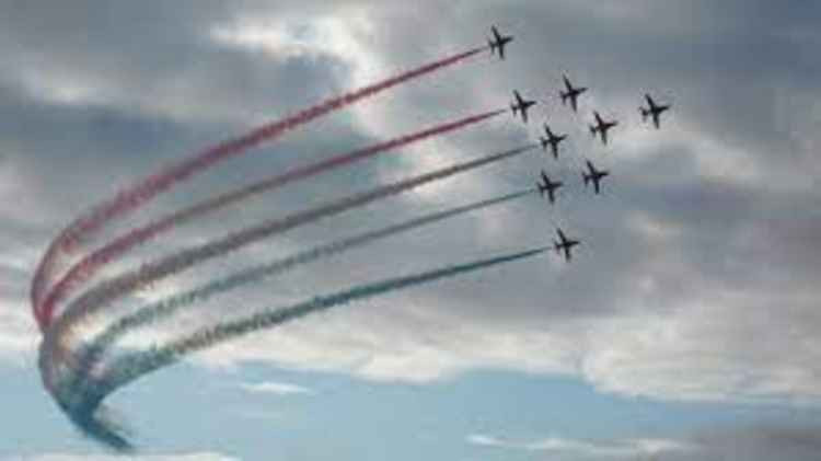 The Red Arrows, flying over Devon twice this weekend