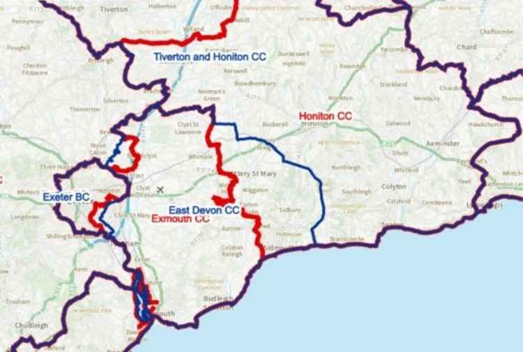 Changes to the electoral boundaries proposed for the East Devon area