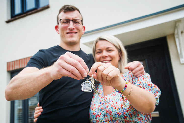 Phil Hoare and Heidi Ford in their new home at Taylor Wimpey's Mountbatten Mews development, Honiton