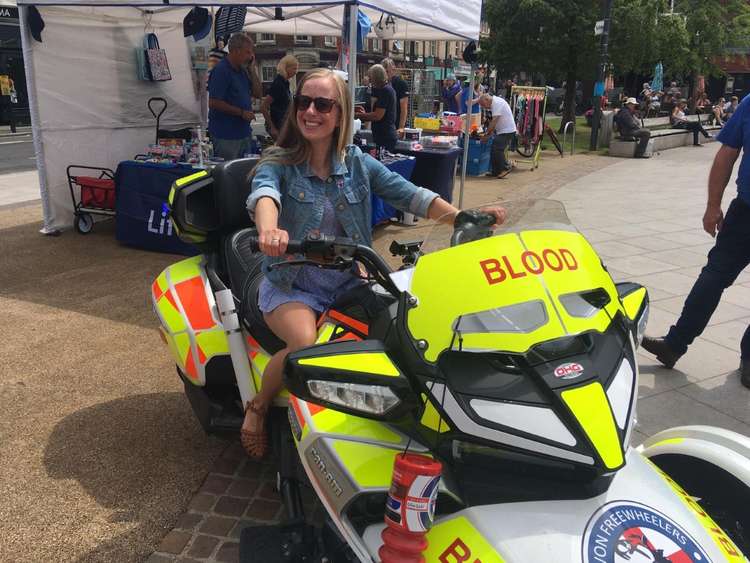 Devon Freewheelers volunteers enjoyed speaking to the steady stream of visitors throughout the day who were keen to find out more about the Devon Blood Bikes and our work throughout the county, supporting the NHS for free. Photo: Devon Freewheelers