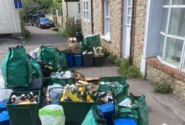 Rubbish still in place after the car was driven away. Picture by David Miller