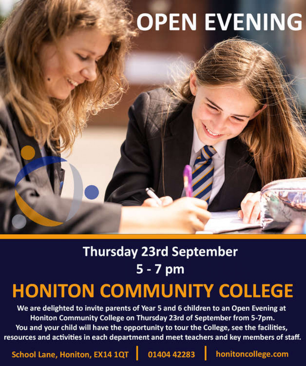 Honiton Community College Open Evening for Year 5 and 6 pupils