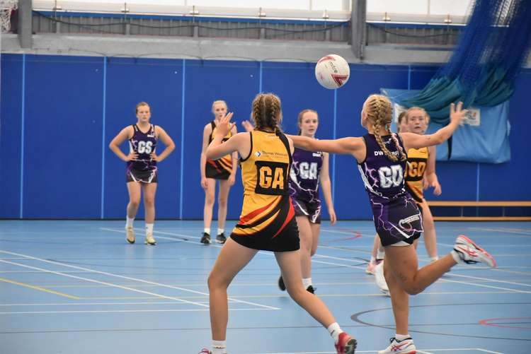 Honiton Netball Club in action at the county qualifier tournament