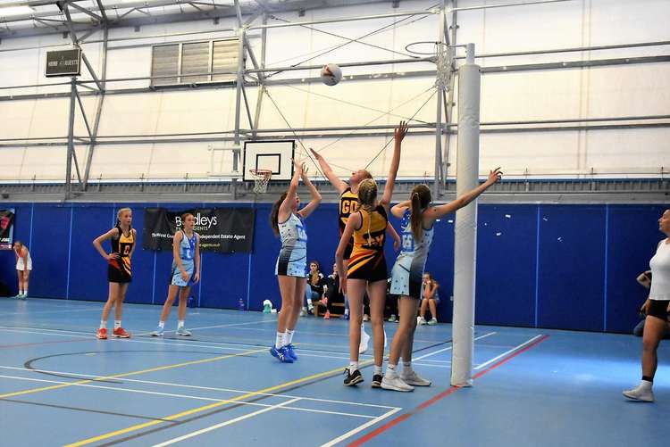 Honiton Netball Club in action at the county qualifier tournament