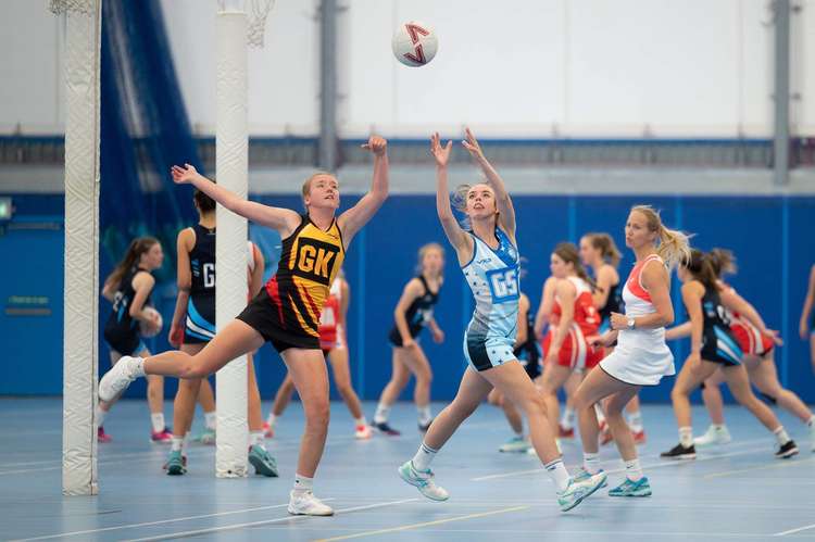 Honiton Netball Club in action at the county qualifier tournament