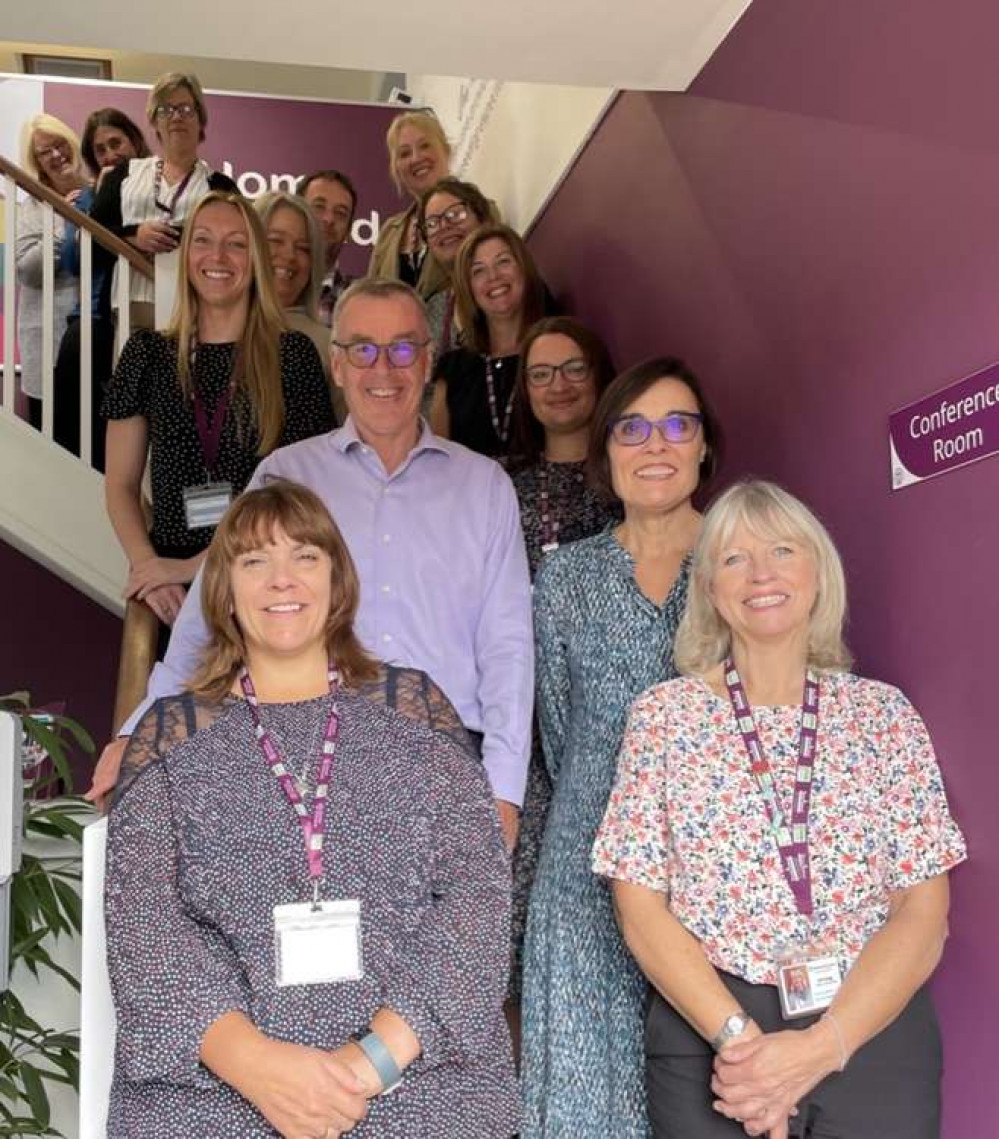 The Home Instead support team, with owner directors, Vanessa & Mark McGlade (second row from bottom) with the caring team