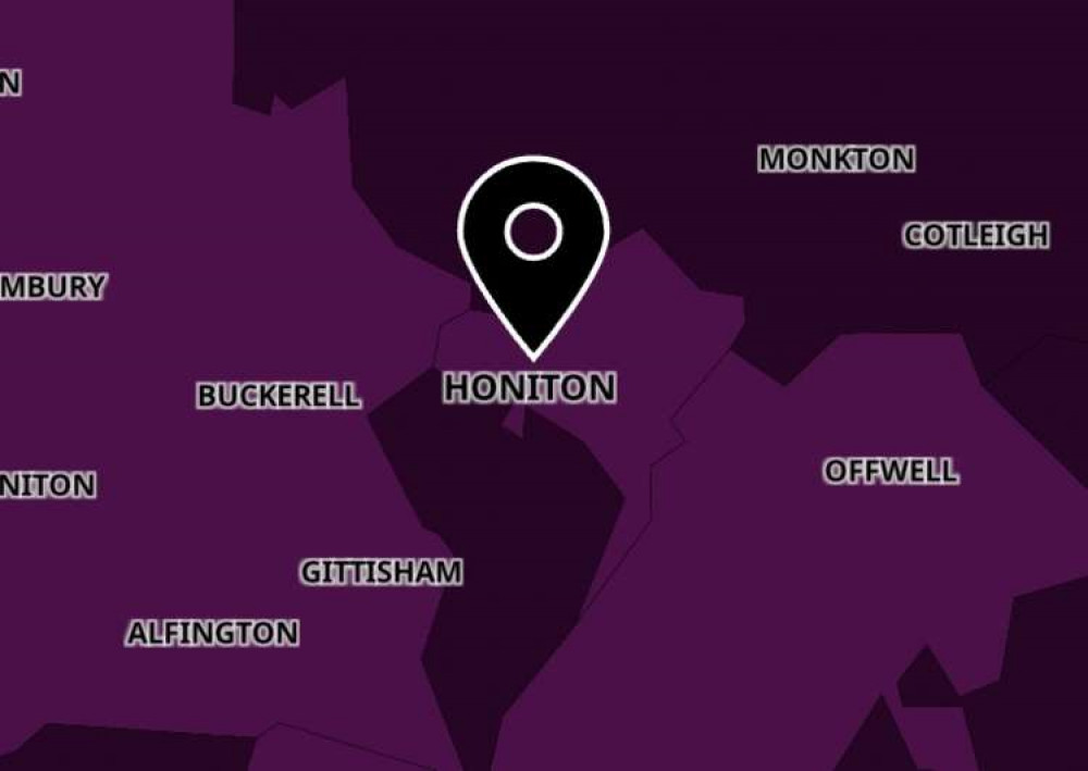 Honiton coronavirus map