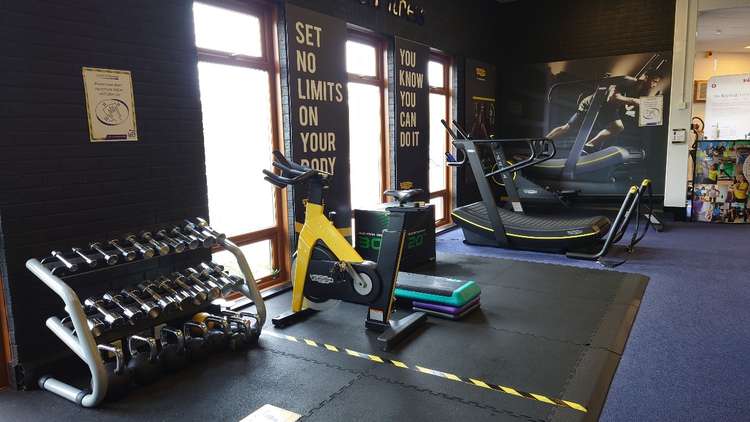 The gym features specialist fitness equipment