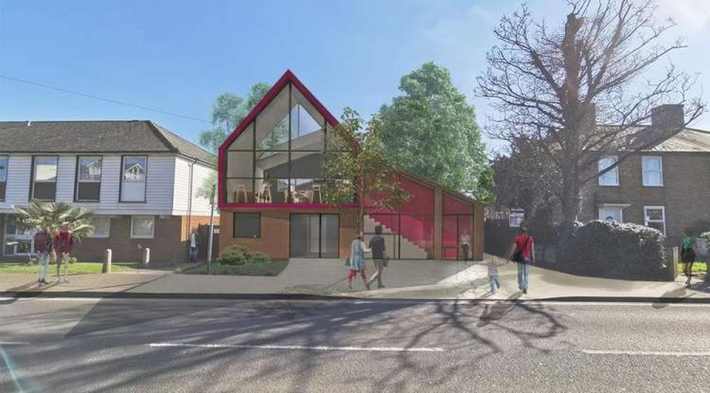 A CGI visual of the proposed design of the front elevation of the building (Farleigh Hospice)