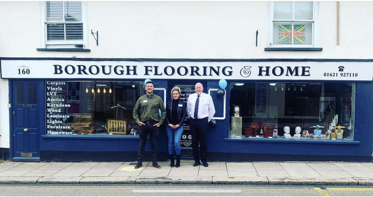 Ian Histon with wife Julie and shop manager Mike Shorter on the day the new premises opened on the High Street