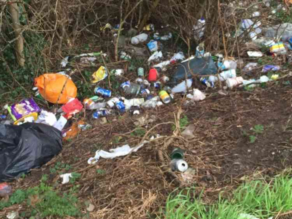 Some of the litter left behind by travellers at a lay-by outside Measham: Photo: Ashby Nub News