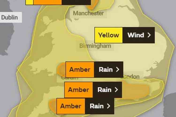 The Met Office has issued warnings about Storm Dennis this weekend (Image: Met Office)