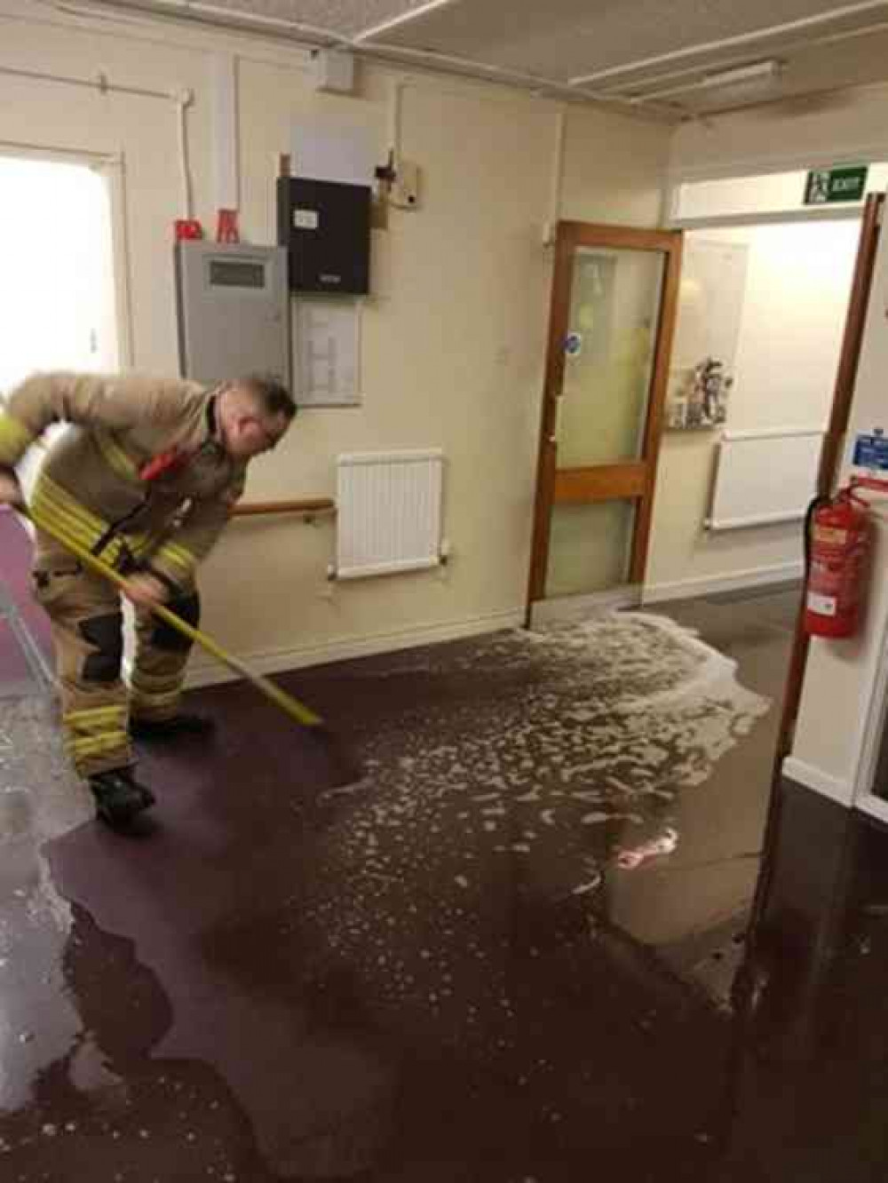 Fire services were called to Hood Park on Sunday to deal with flood damage (Photo: Leicestershire Fire and Rescue Service Ashby Station Facebook page)