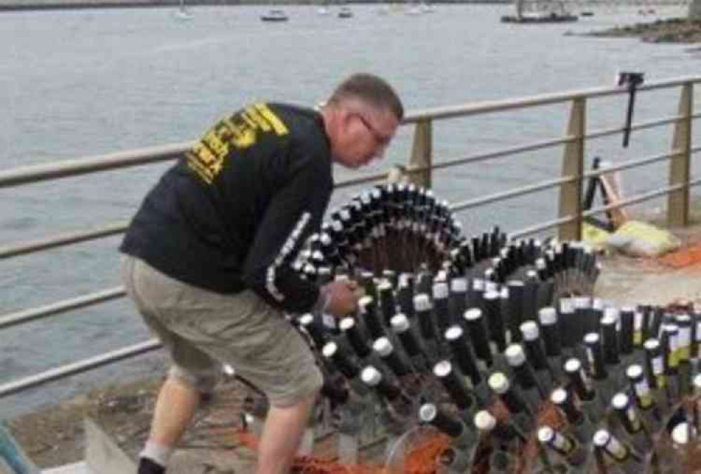 Andy Coker pictured during Star Fireworks' award winning display in Plymouth