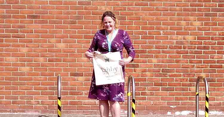 Castle Medical manager Jennie Caukwell with one of the bags donated by Ashby de la Zouch Town Council