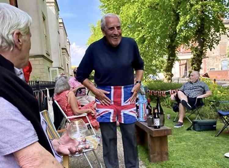 Some of the residents from Royal Mews in Station Road celebrating VE Day 75, Photo from Pamela Thorogood