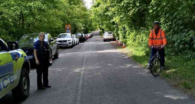 The scene outside Hicks Lodge on Saturday afternoon. Photo: North West Leicestershire Police Facebook page