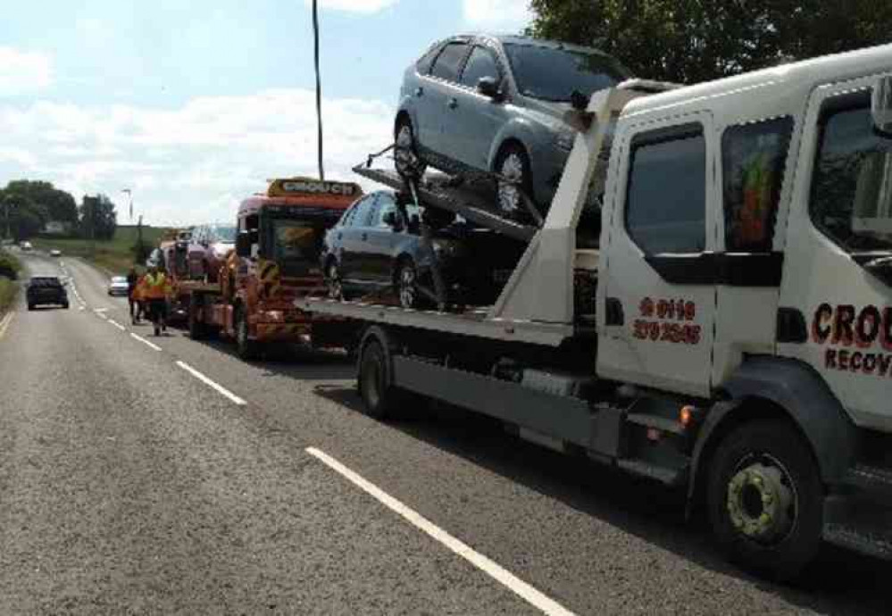 Police loaded the vehicles on to trucks. Photo: Ashby & Forest Police twitter account