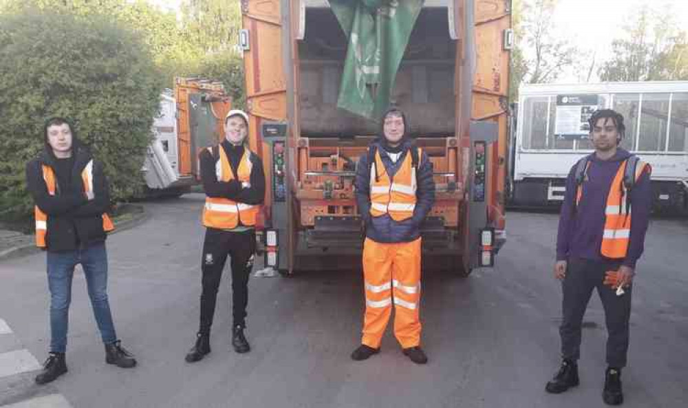Everyone Active employees at North West Leicestershire's recycling depot. Alex Harrap is pictured second from right