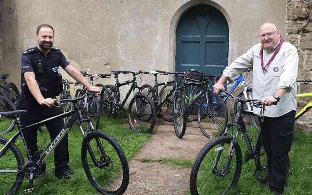 Inspector Rich Jackson (left) with Ady Coleman and the replacement bikes