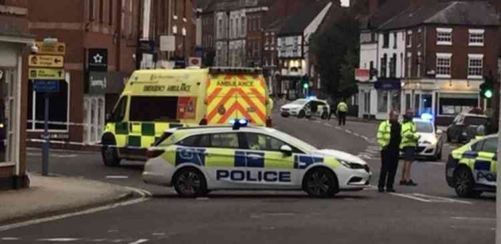 Police cordoned off part of the town centre on Wednesday evening. Picture: Ashby Nub News