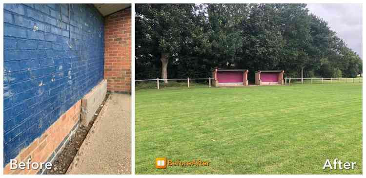 Volunteers worked on the ground all last week to restore the facilities. Photos: Ashby United FC