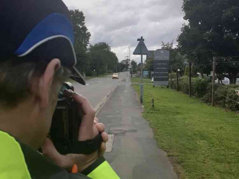 Police used a speed gun to try and spot drivers exceeding 30mph. Photo: North West Leicestershire Police Facebook page