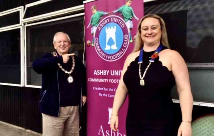 Ashby's Mayor, Cllr Graham Allman, attended an open day for the club and Ashby Hastings Cricket Club with Danielle Price