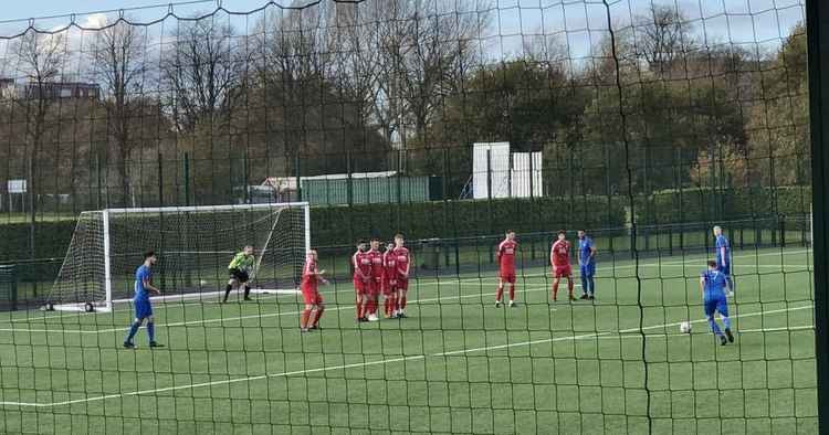 Action from Saturday's win at Stafford. Photo: Ashby Ivanhoe FC