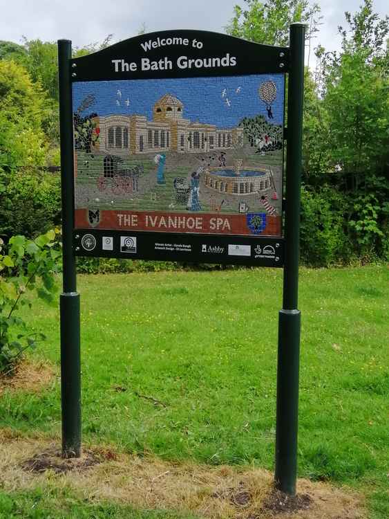 A mosaic sign at the entrance to the Bath Grounds. Photos: Friends of the Bath Grounds