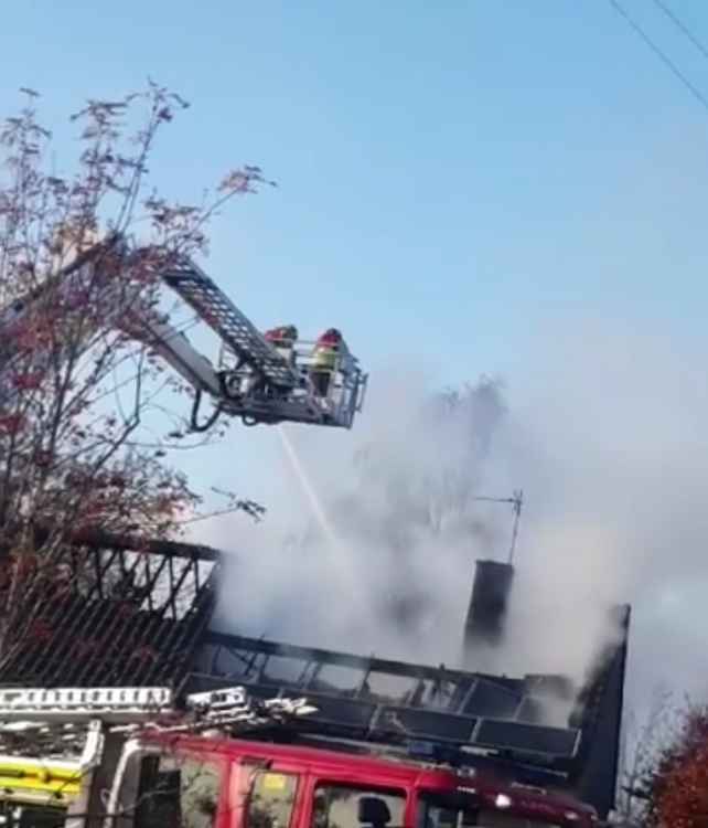 This photo was taken as fire crews fought the blaze. Photo courtesy of Spotted Ashby de la Zouch